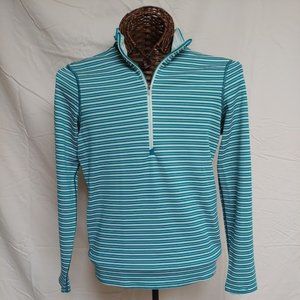 Patagonia Capilene 3 Midweight 3/4 Zip Base Layer Size M Teal Stripe